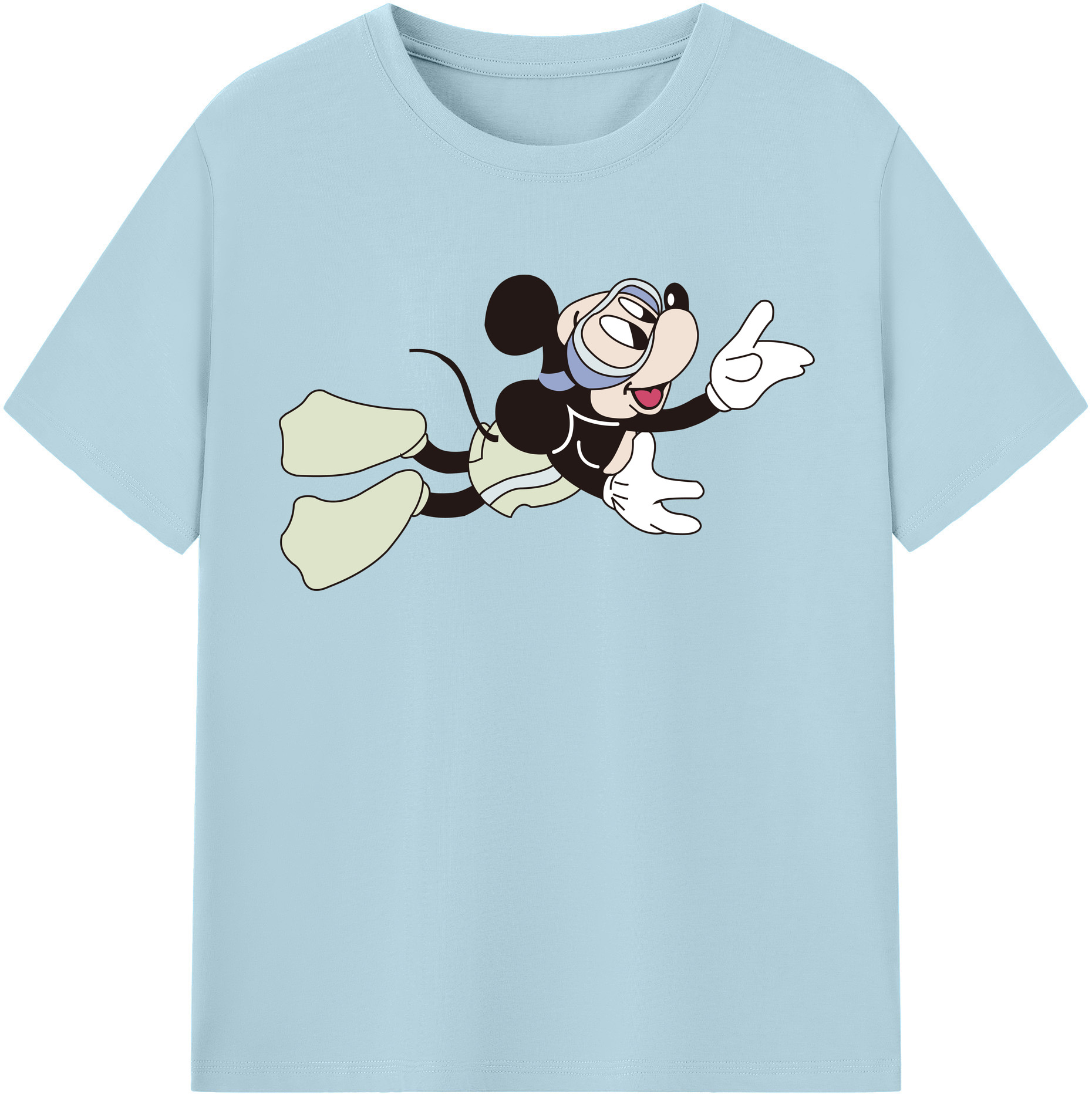 （画像用） ミッキーマウス Mickey Mouse 綿100％半袖Tシャツ（フロントプリント）